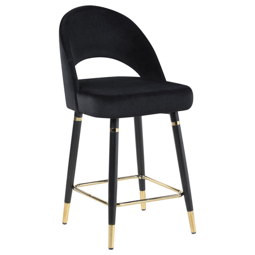 Lindsey Arched Back Upholstered Counter Height Stools Black (Set of 2) image