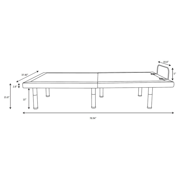 Negan Eastern King, E.King, Queen, & Twin XL Adjustable Bed Base Grey and Black