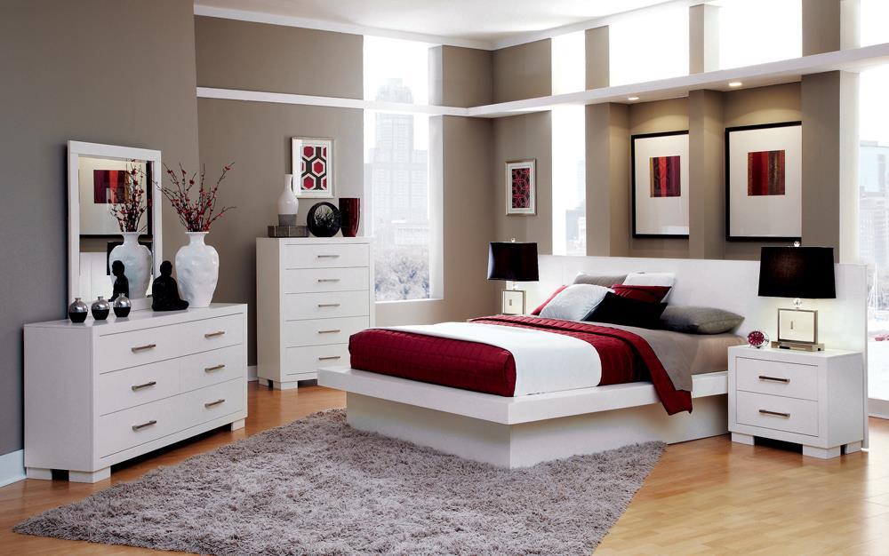 Jessica Contemporary White Eastern Kind Bed