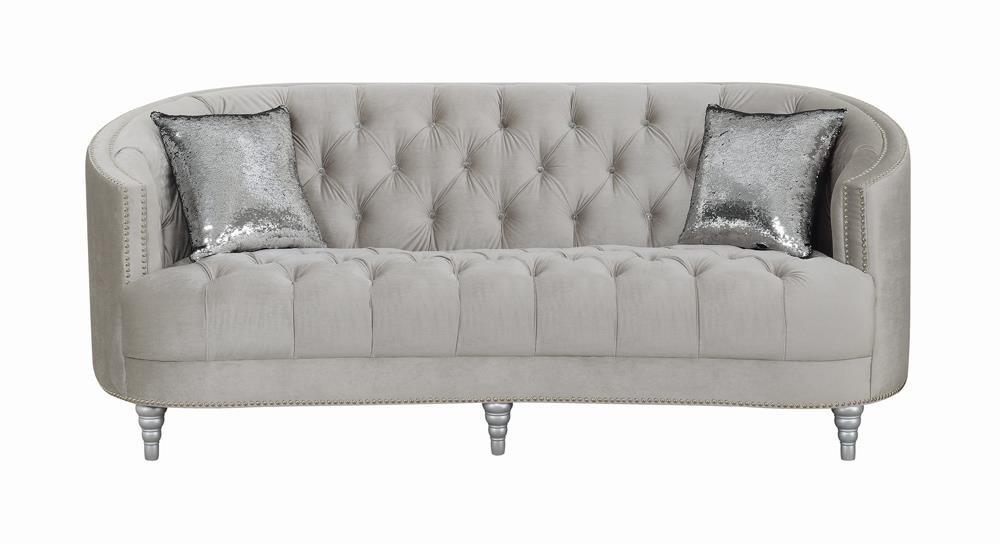 Avonlea Traditional Grey and Chrome Sofa