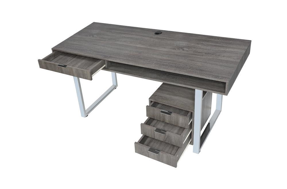 G801897 Contemporary Weathered Grey Writing Desk