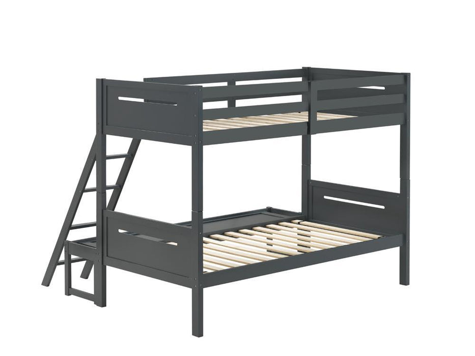 405052GRY TWIN/FULL BUNK BED