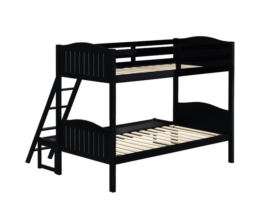 Arlo Twin Over Full Bunk Bed with Ladder Black